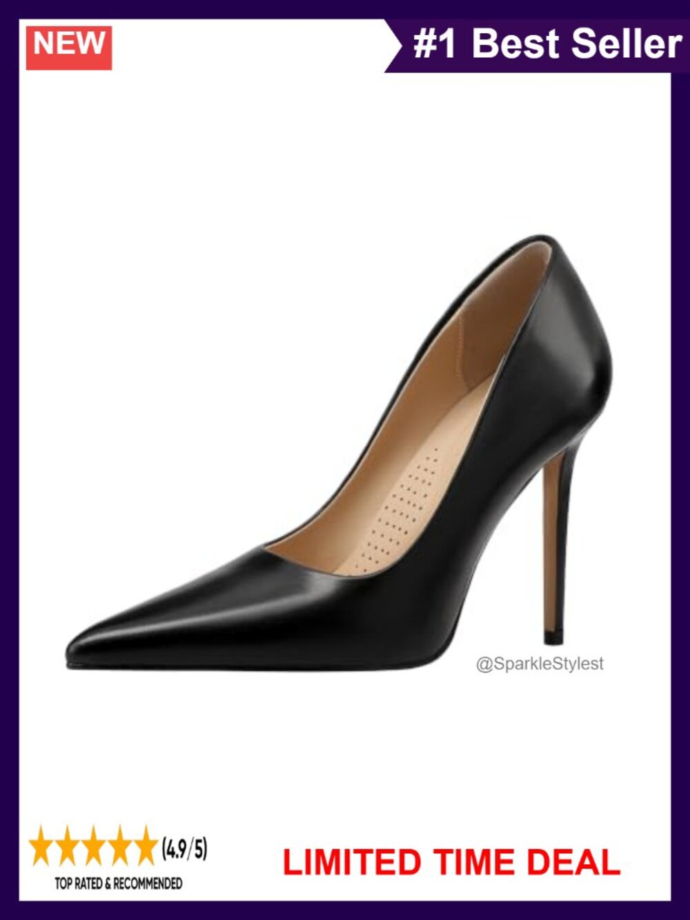 Pointed Toe Stiletto High Heel Pumps Slip-On Dress Shoes